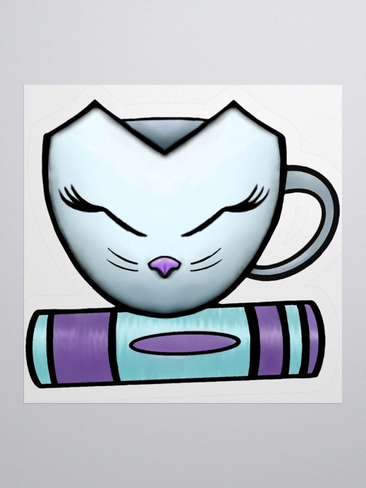 Cat Cup & Book | Sticker product image (1)