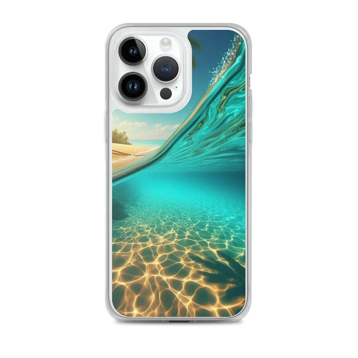 Tropical Paradise iPhone® MagSafe® Clear Case | AI Design beautiful beach scenery product image (2)