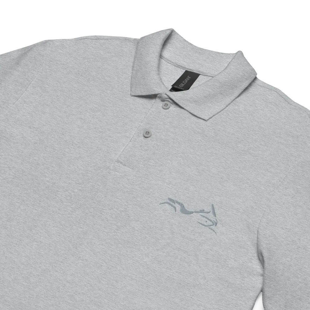 Shadow Bagger Embroidered Polo Shirt in White or Grey product image (2)