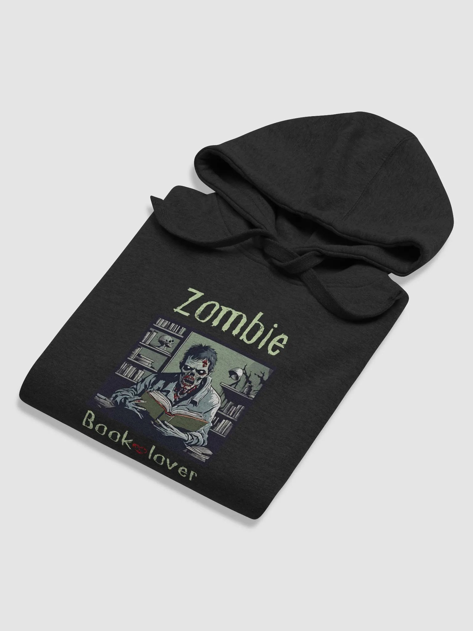 Zombie Book Lover Man - Black Unisex Hoodie product image (6)