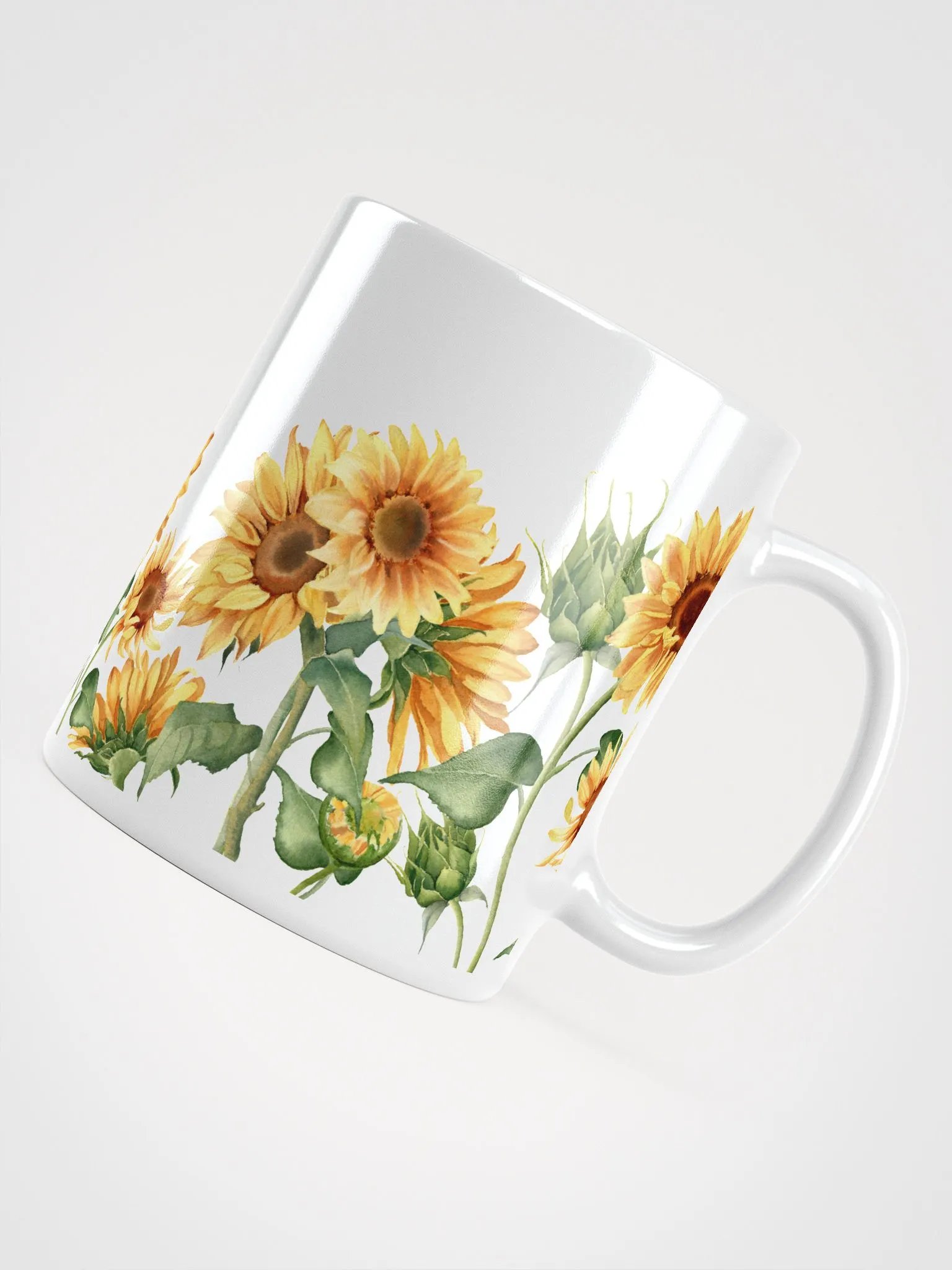 Sunflower Stalks White Ceramic Mug product image (7)