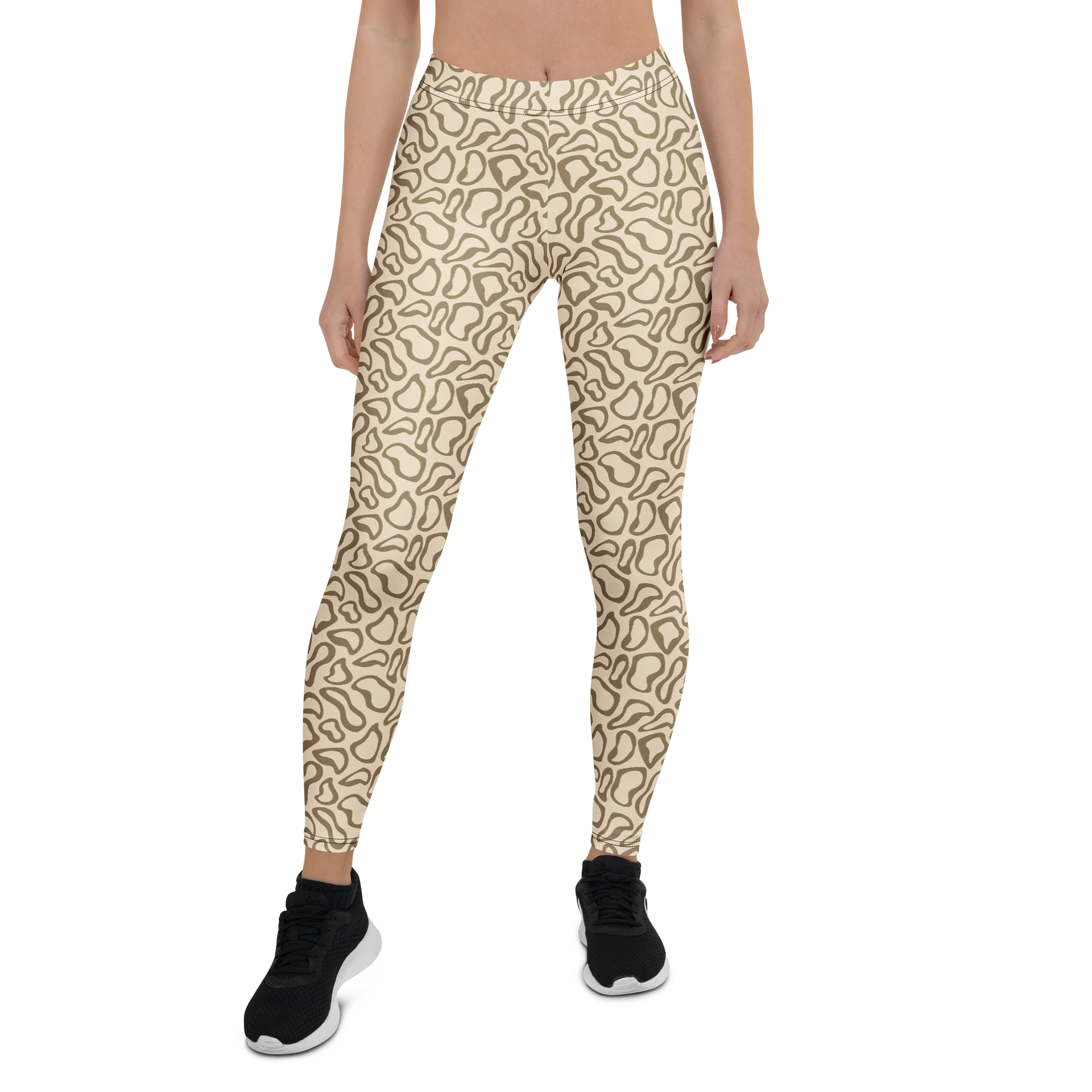 Bold Beige Animal Print Leggings for Active Wear product image (1)