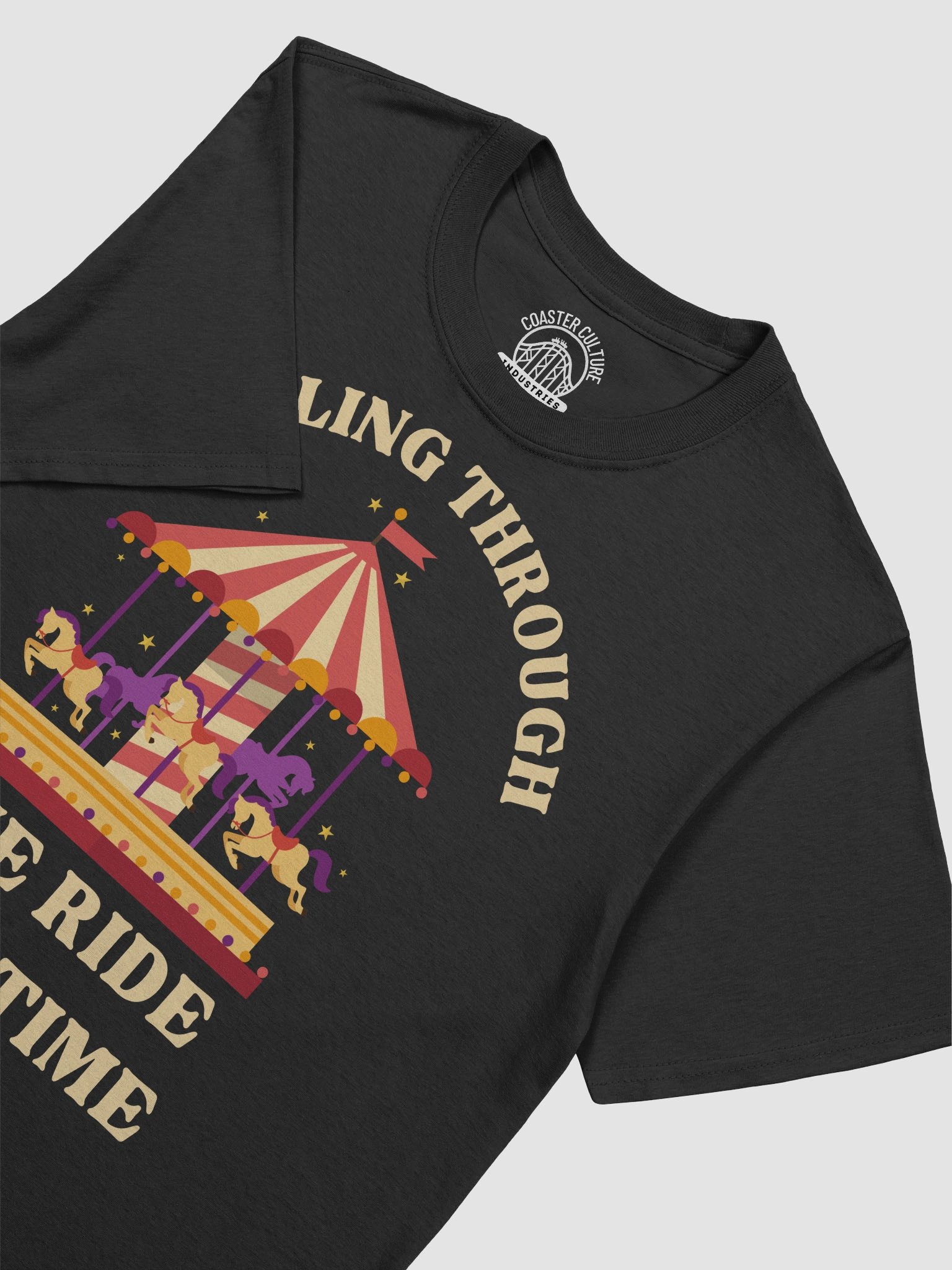 Whirling Through One Ride at a Time Carousel T-Shirt – Retro Amusement Park Gift for Ride Lovers product image (5)
