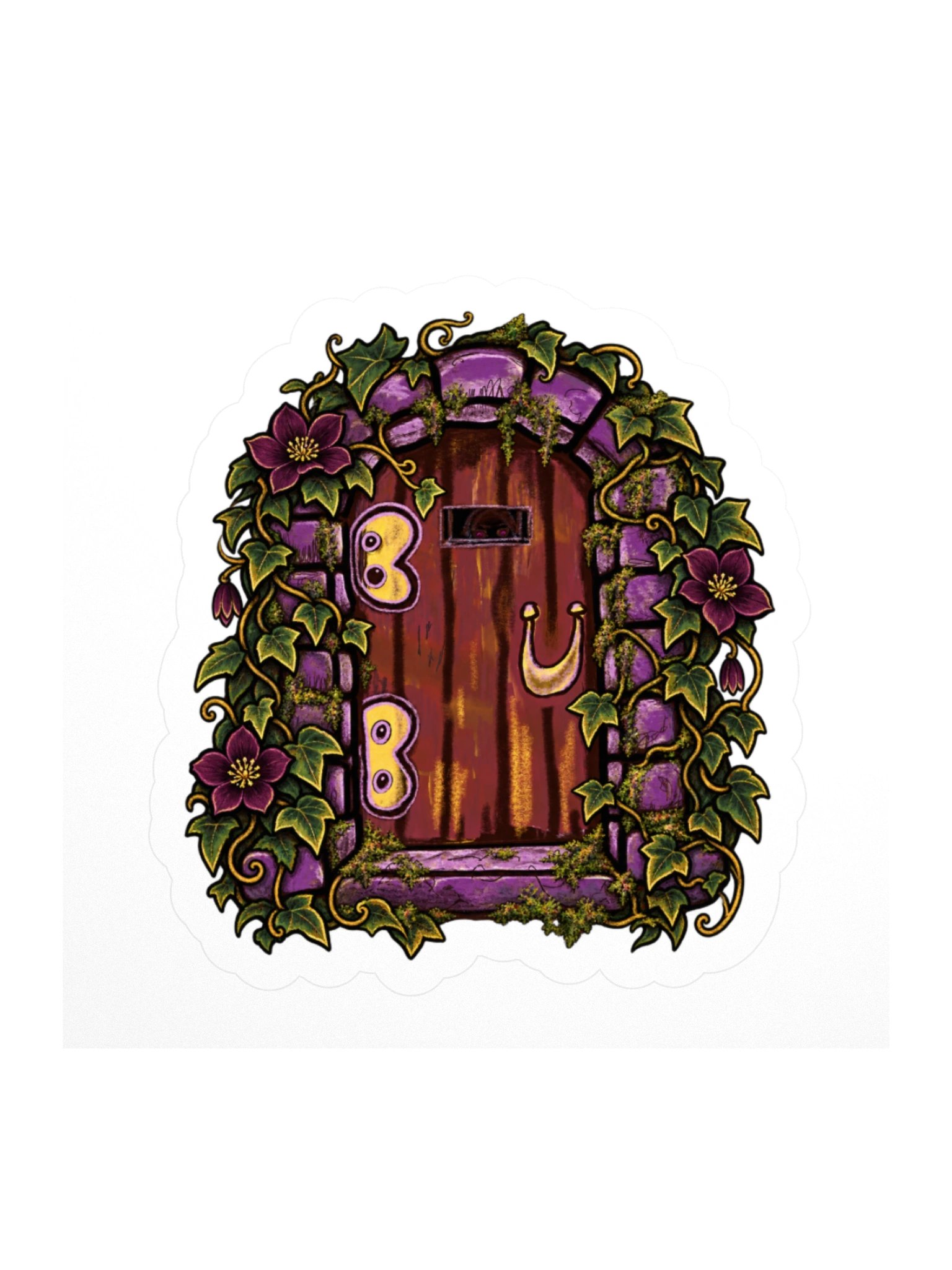 Purple Garden Door Kiss Cut Sticker product image (3)