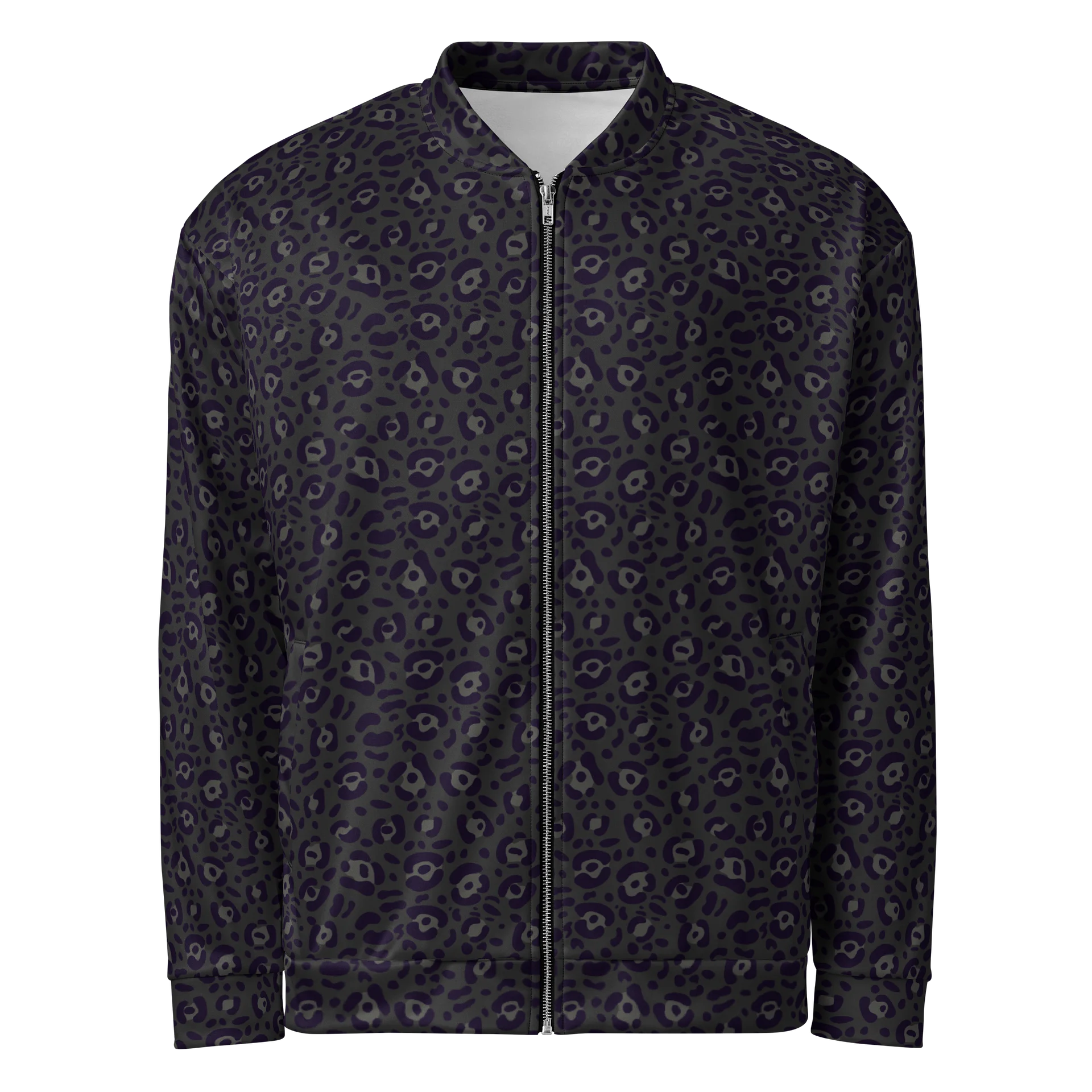 Comfortable Bomber Jacket with Bold Black Leopard Print product image (1)