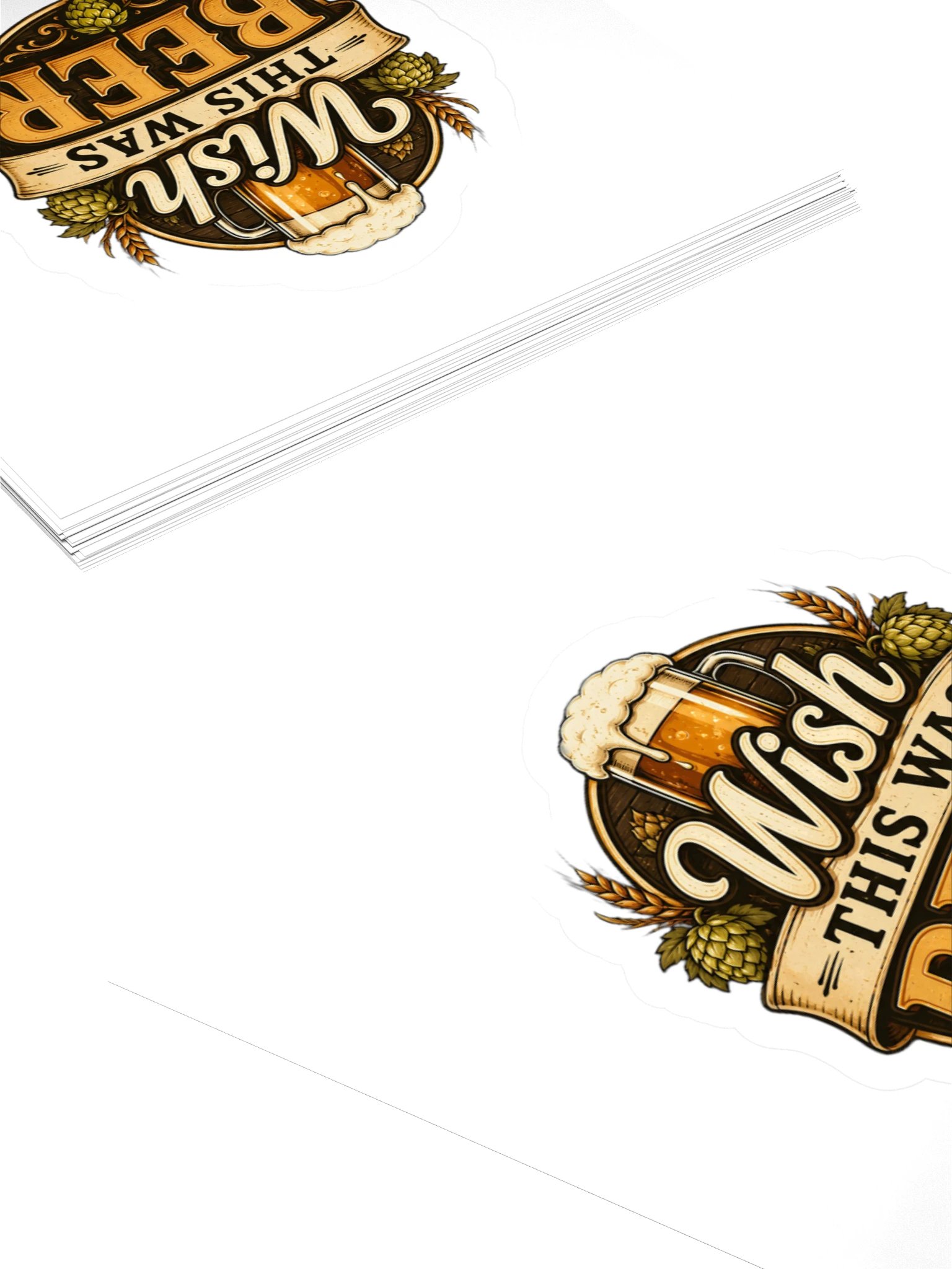 Wish This Was Beer Vintage Badge Sticker product image (4)