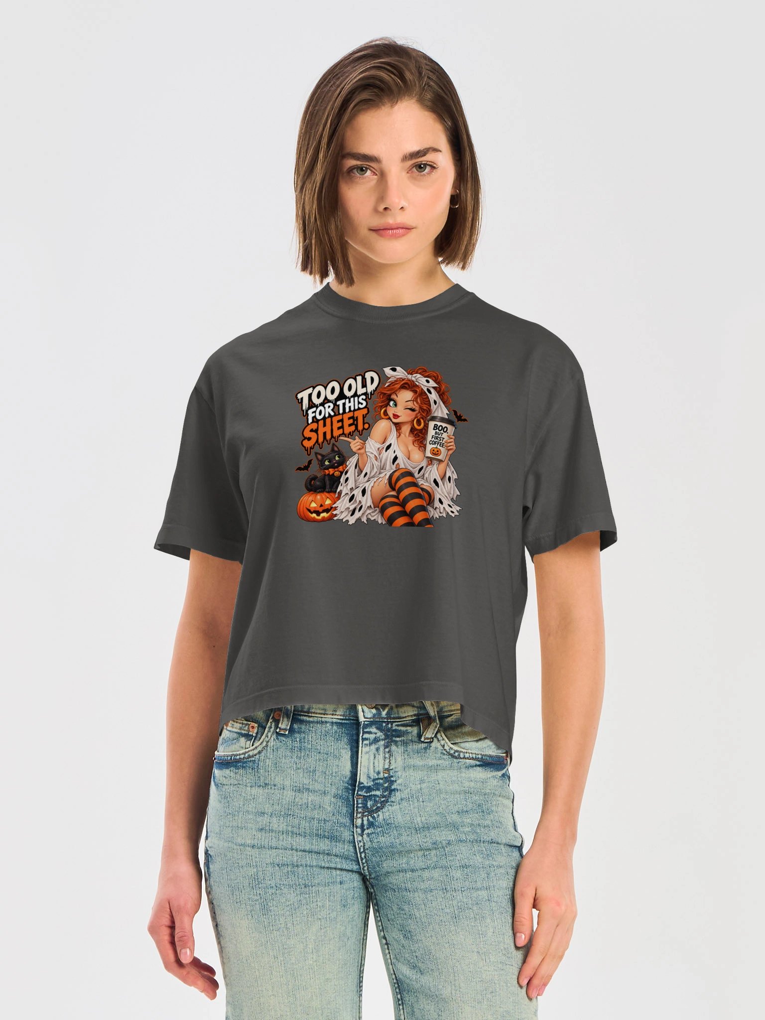 Funny Halloween Ghost Shirt — Spooky But Functional Coffee Lover Tee | Holly-Ween™ product image (6)