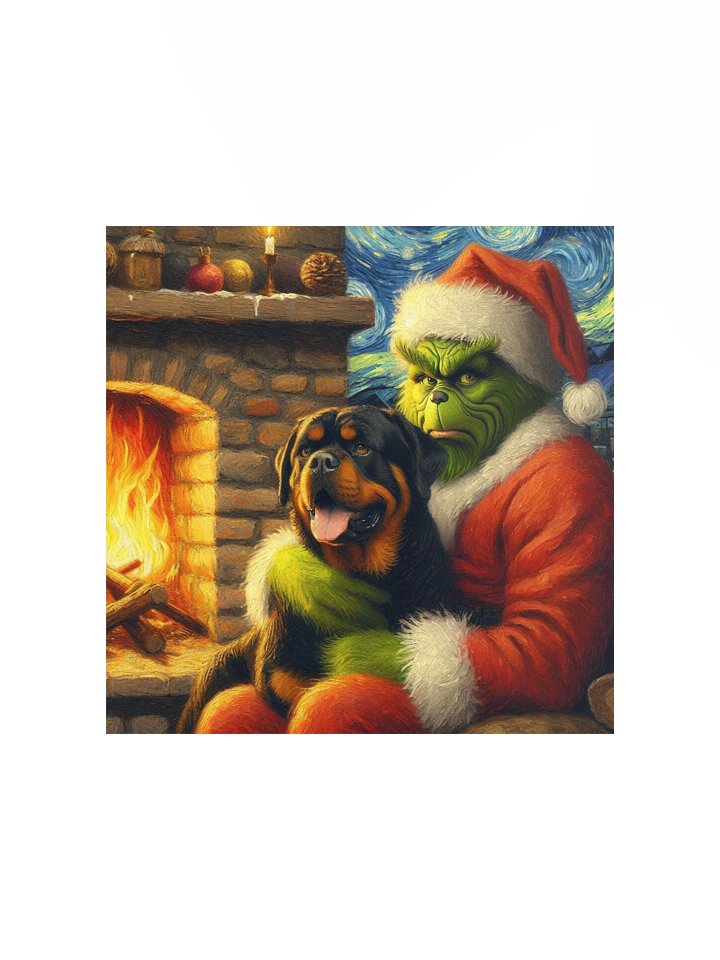 Rottweiler & Festive Grinch Santa Poster product image (1)