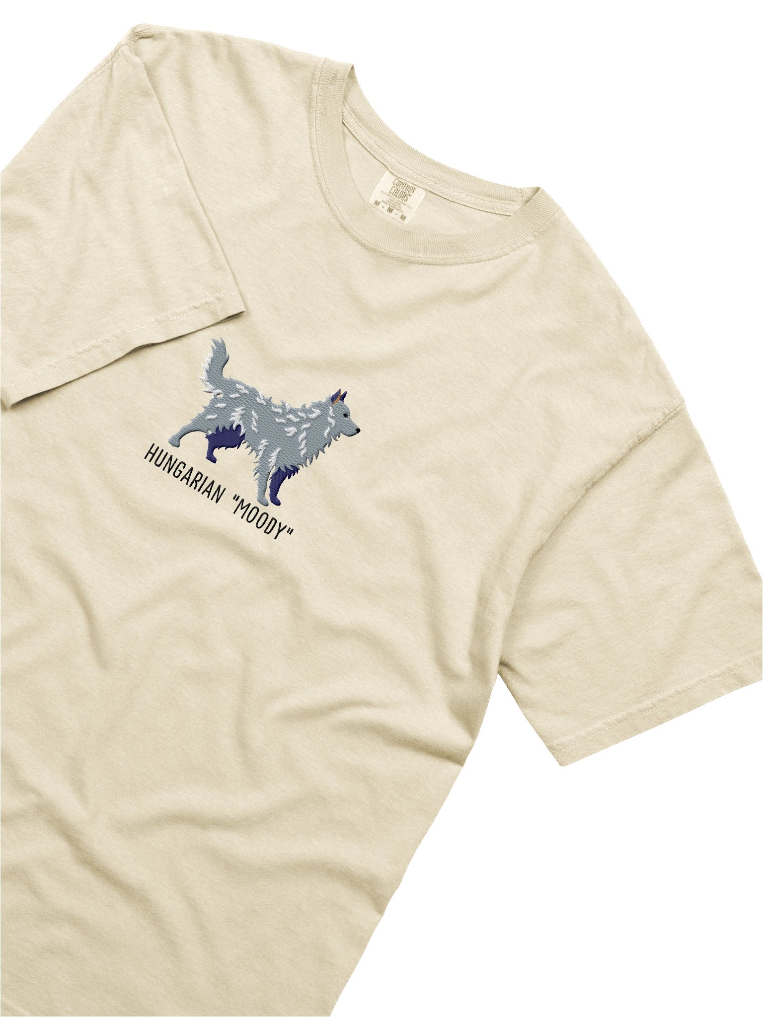 Hungarian Moody T-Shirt(Embroidered) of a Hungarian Mudi(Gray) product image (8)
