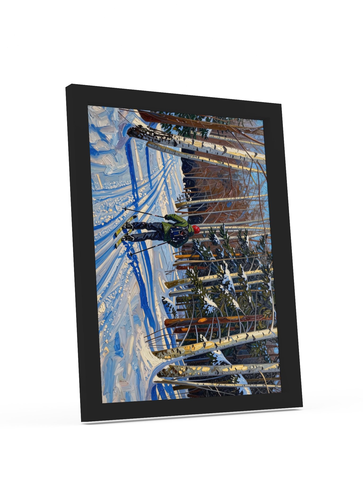 Cross-Country Skiing Through the Birches Framed Print product image (4)