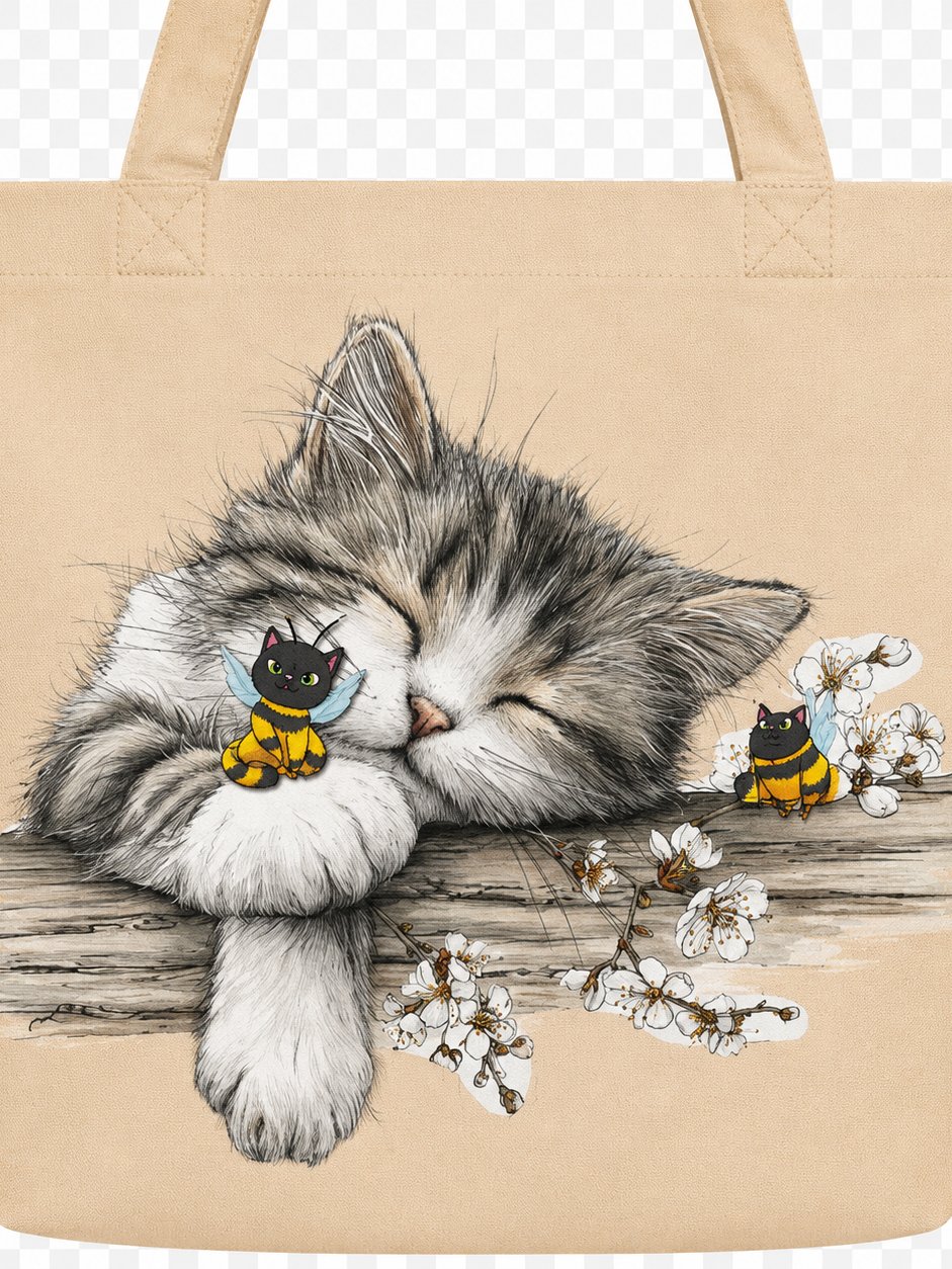 Sleeping Cat Tote Bag product image (2)