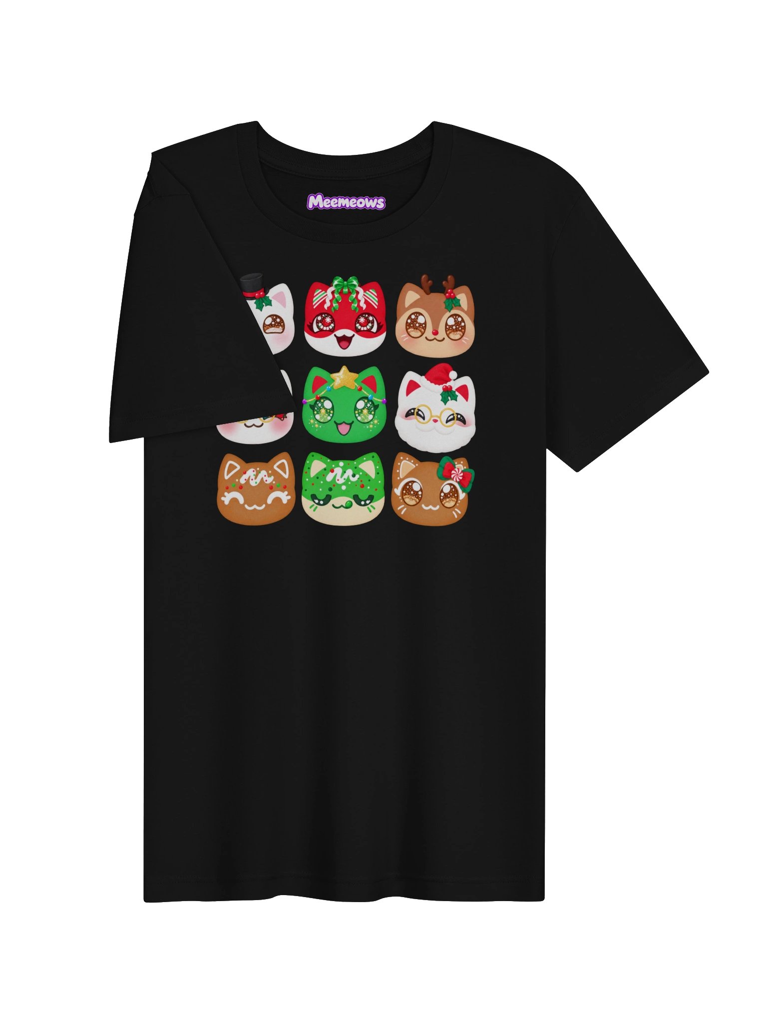 Meemeows Christmas Cat T-Shirt – 9 Cute Kawaii Holiday Cats product image (3)