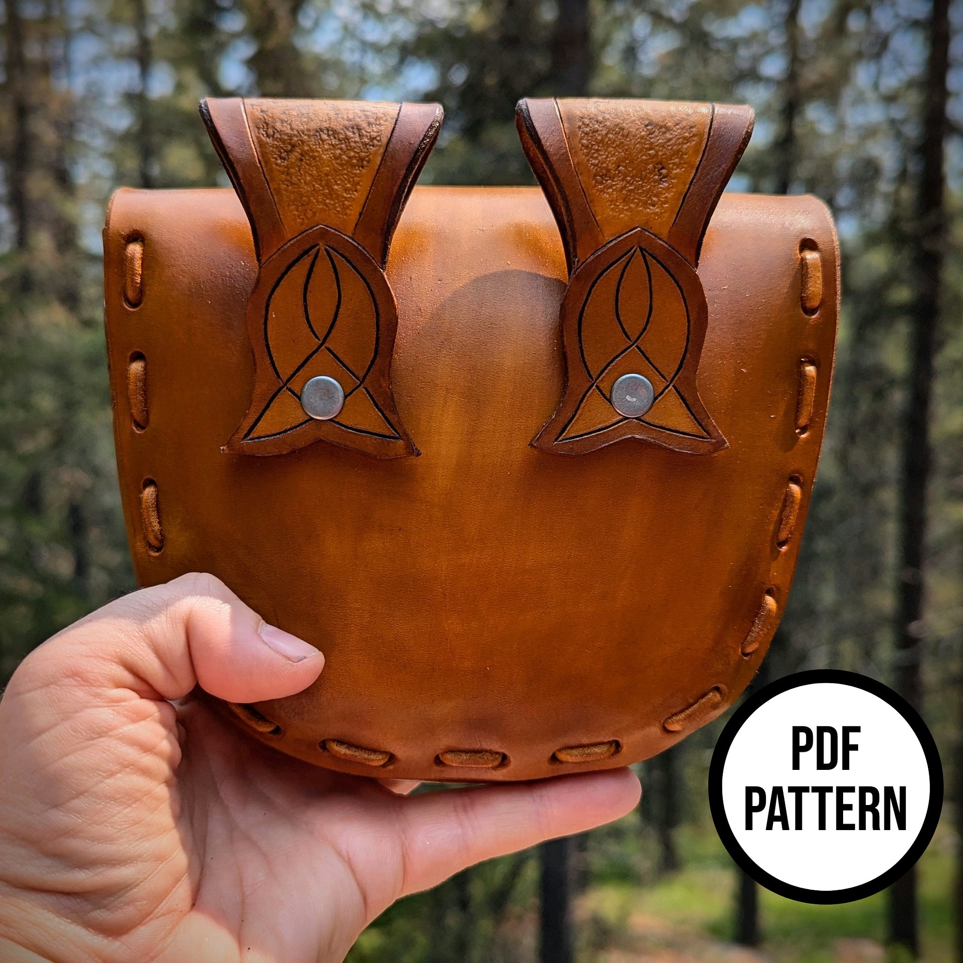 Leather Belt Pouch - PDF Pattern for Leatherwork product image (5)
