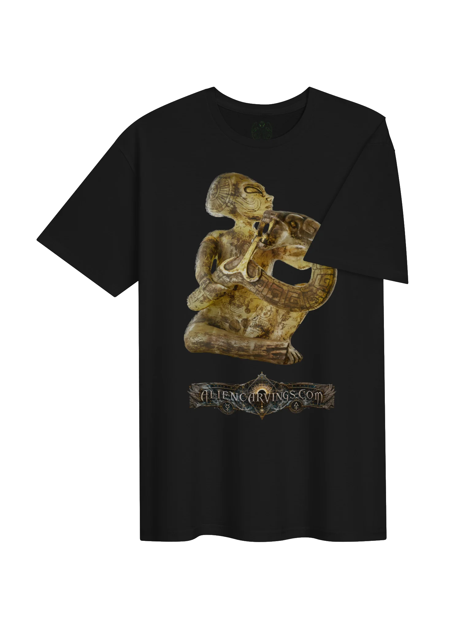 Aliencarvings.com Snake Gold Black T-Shirt product image (4)