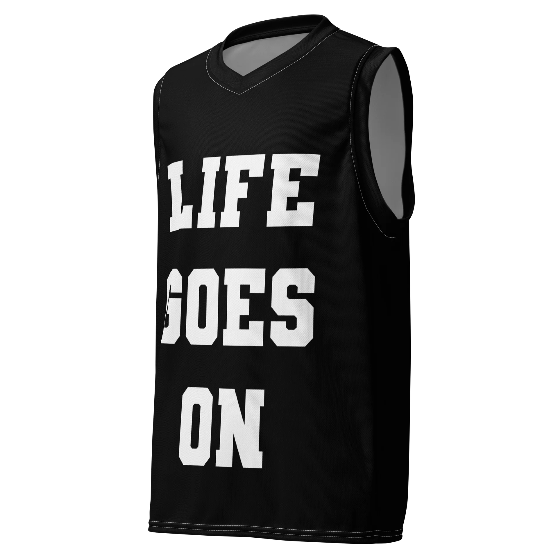 LIFE GOES ON Black Basketball Jersey (Unisex) product image (1)