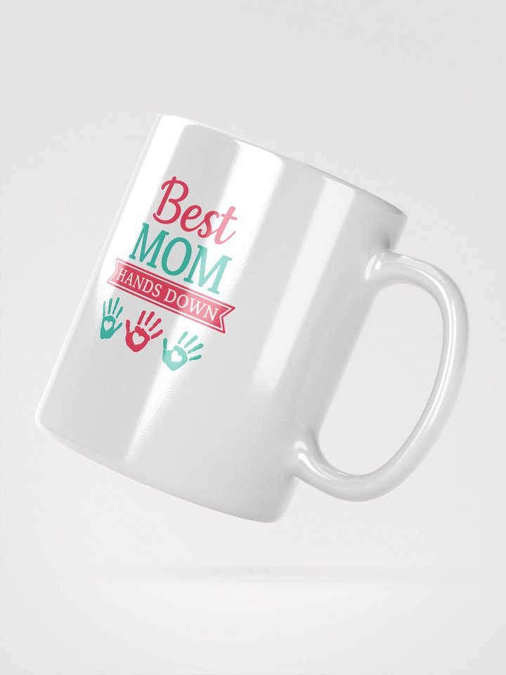 Best Mom Hands Down Mug – Colorful Handprint Coffee Cup Gift for Moms product image (6)