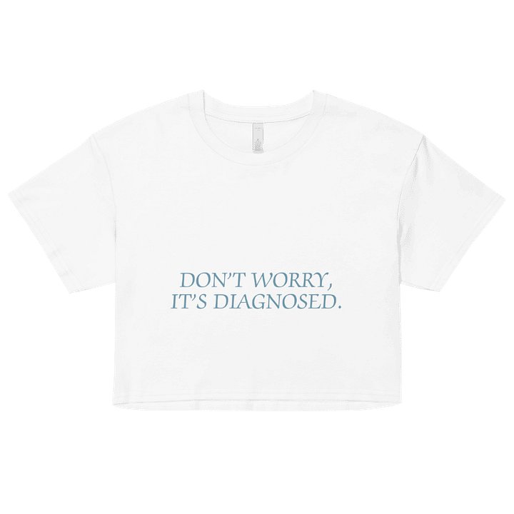 DW, IT'S DIAGNOSED (#709AAF) printed cotton crop top product image (24)