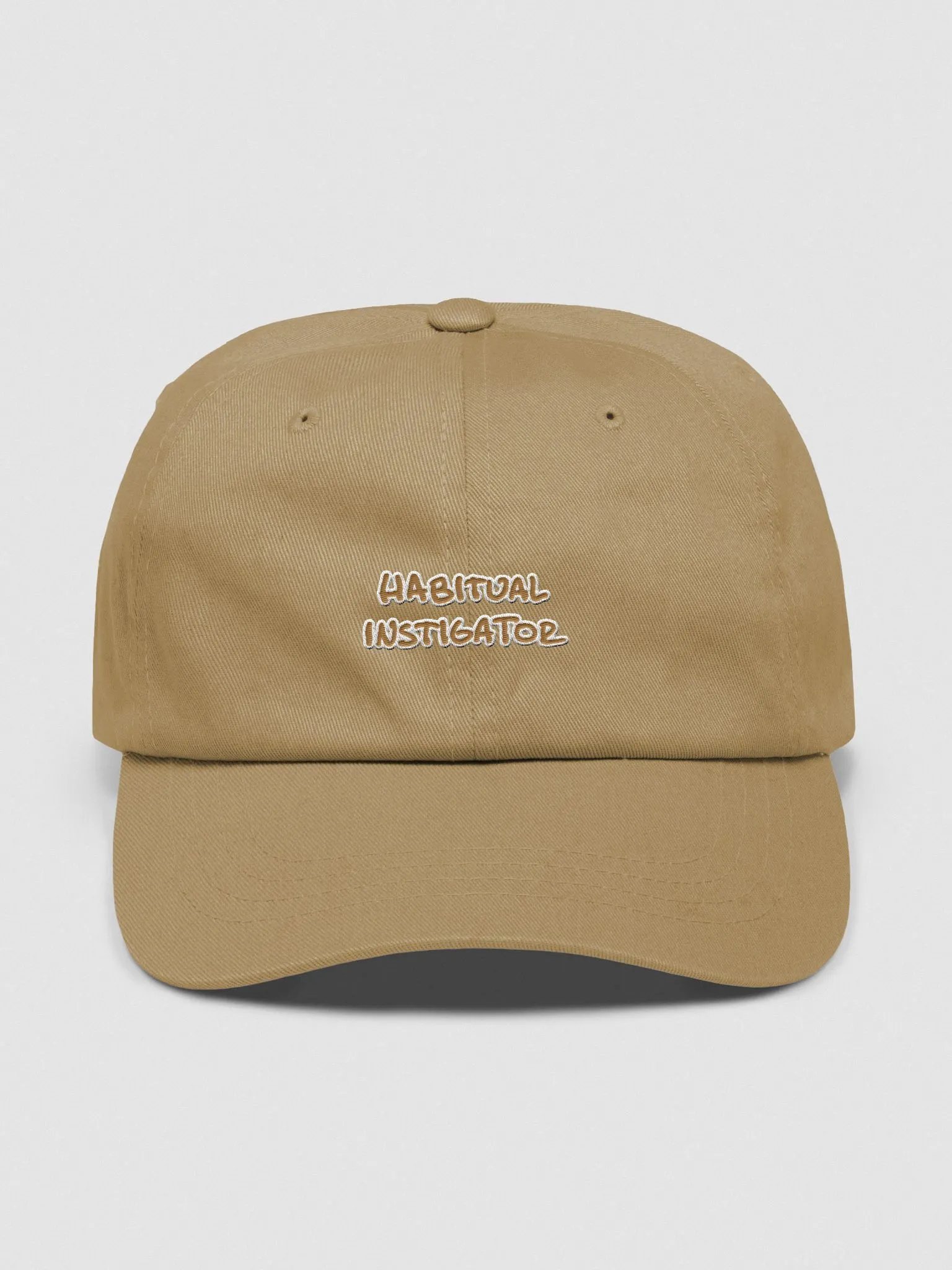 HABITUAL INSTIGATOR (white + brass lined design) classic dad hat product image (9)