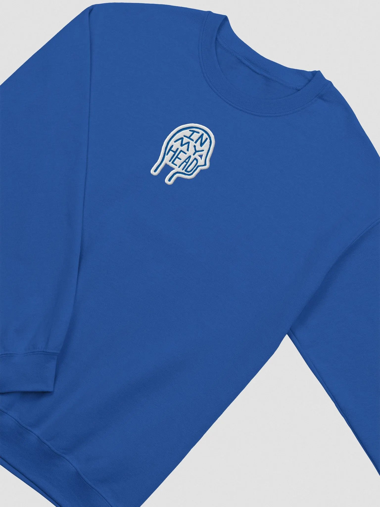 In My Head embroidered crewneck (royal bubble design) product image (1)