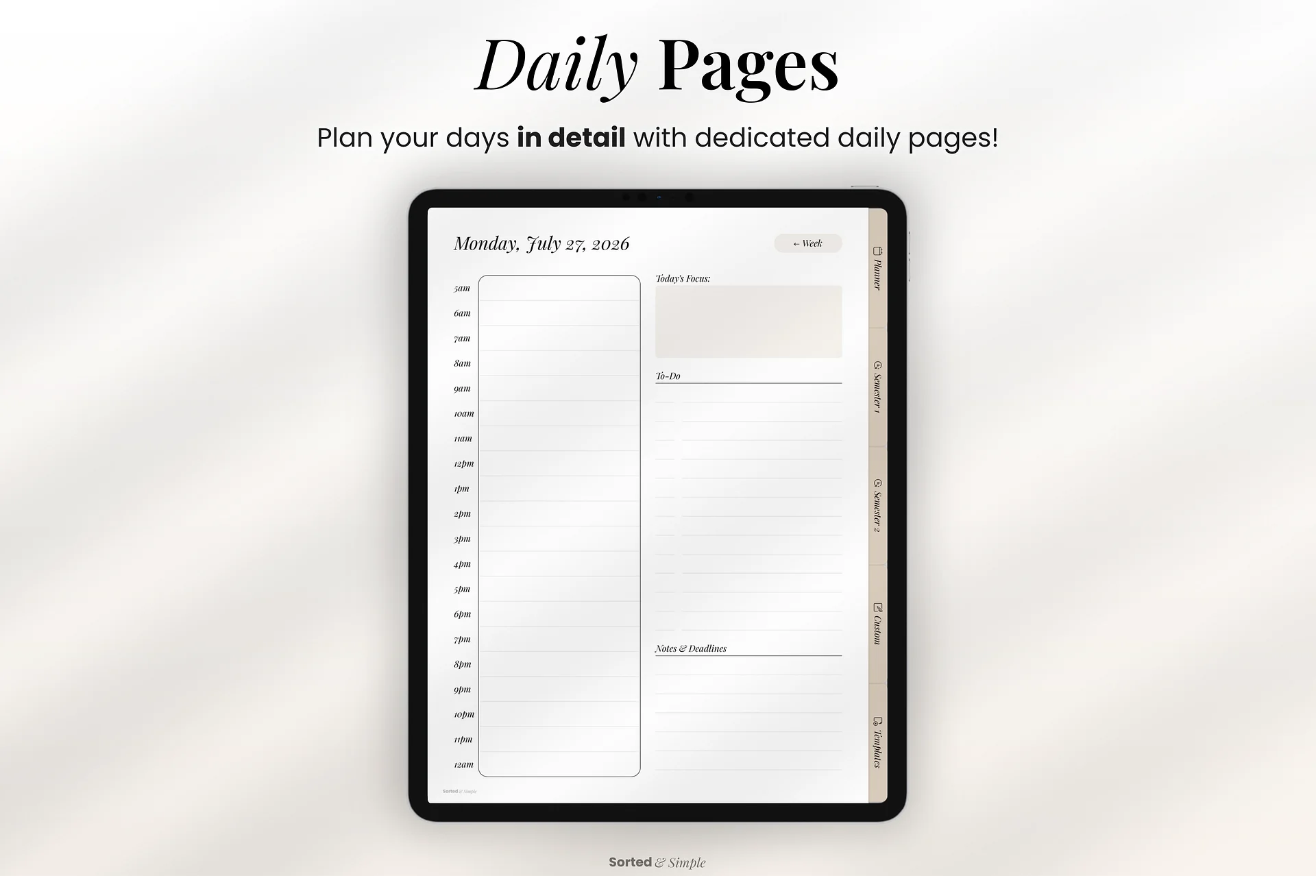 2026/2027 Mid-Year Student Digital Planner Portrait - Oat Beige product image (10)