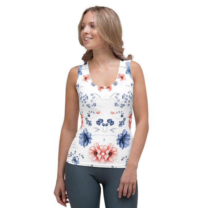 Gentle wildflowers: A watercolor dream in blue & peach Blossom Breeze Women's Tank Top product image (1)