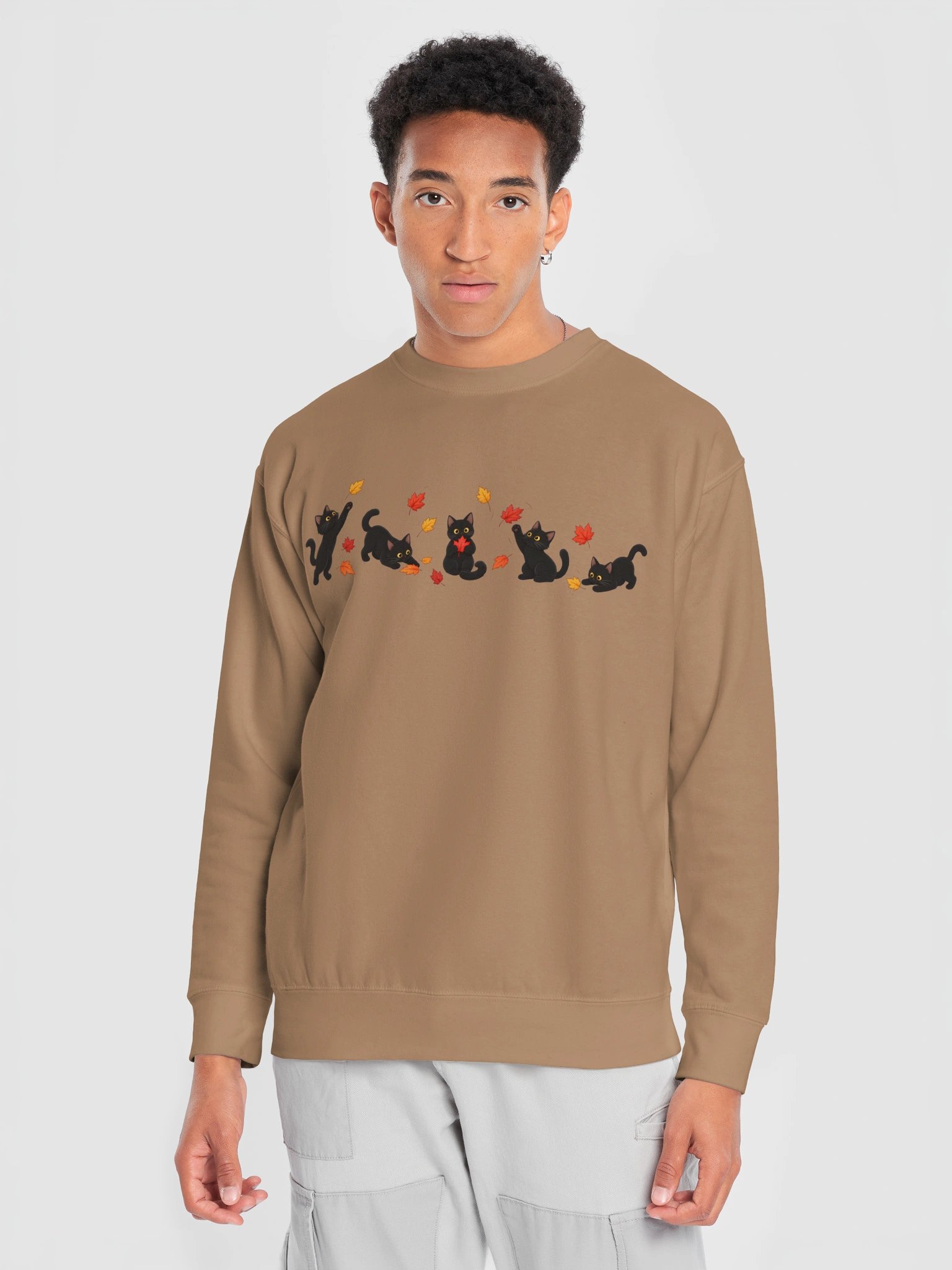 Playful Black Cats & Autumn Leaves Sweatshirt product image (6)