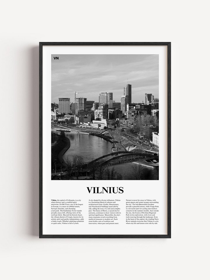 Vilnius 02 Newspaper Poster | Framed product image (1)