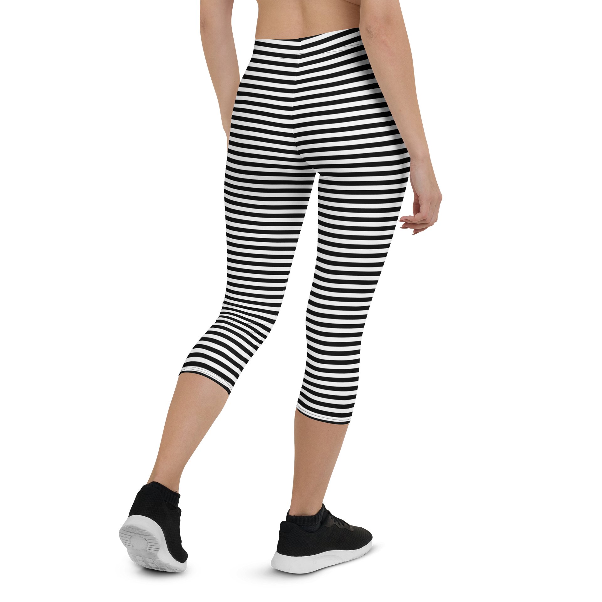White and Blaque Stripped Capri product image (3)