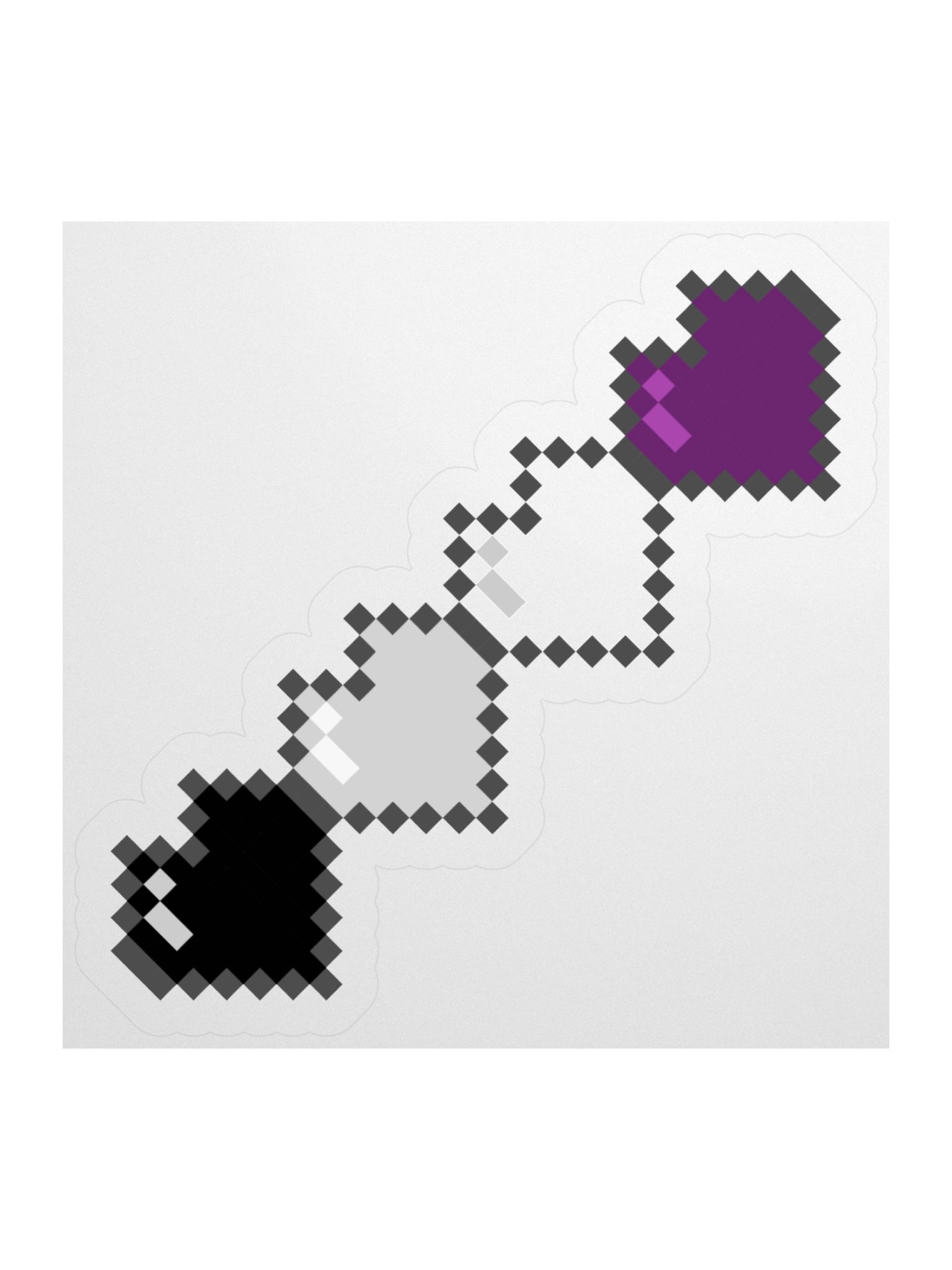 Asexual Pixel Hearts Sticker product image (2)