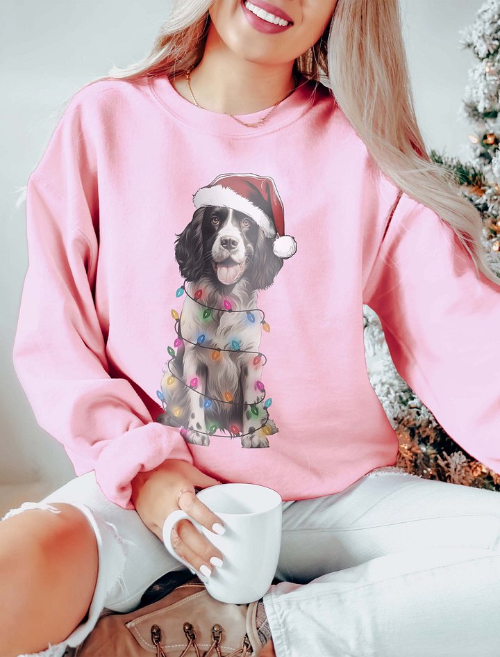 Funny Springer Spaniel(Black) Christmas Sweatshirt for Springer Spaniel Paw-rents product image (12)