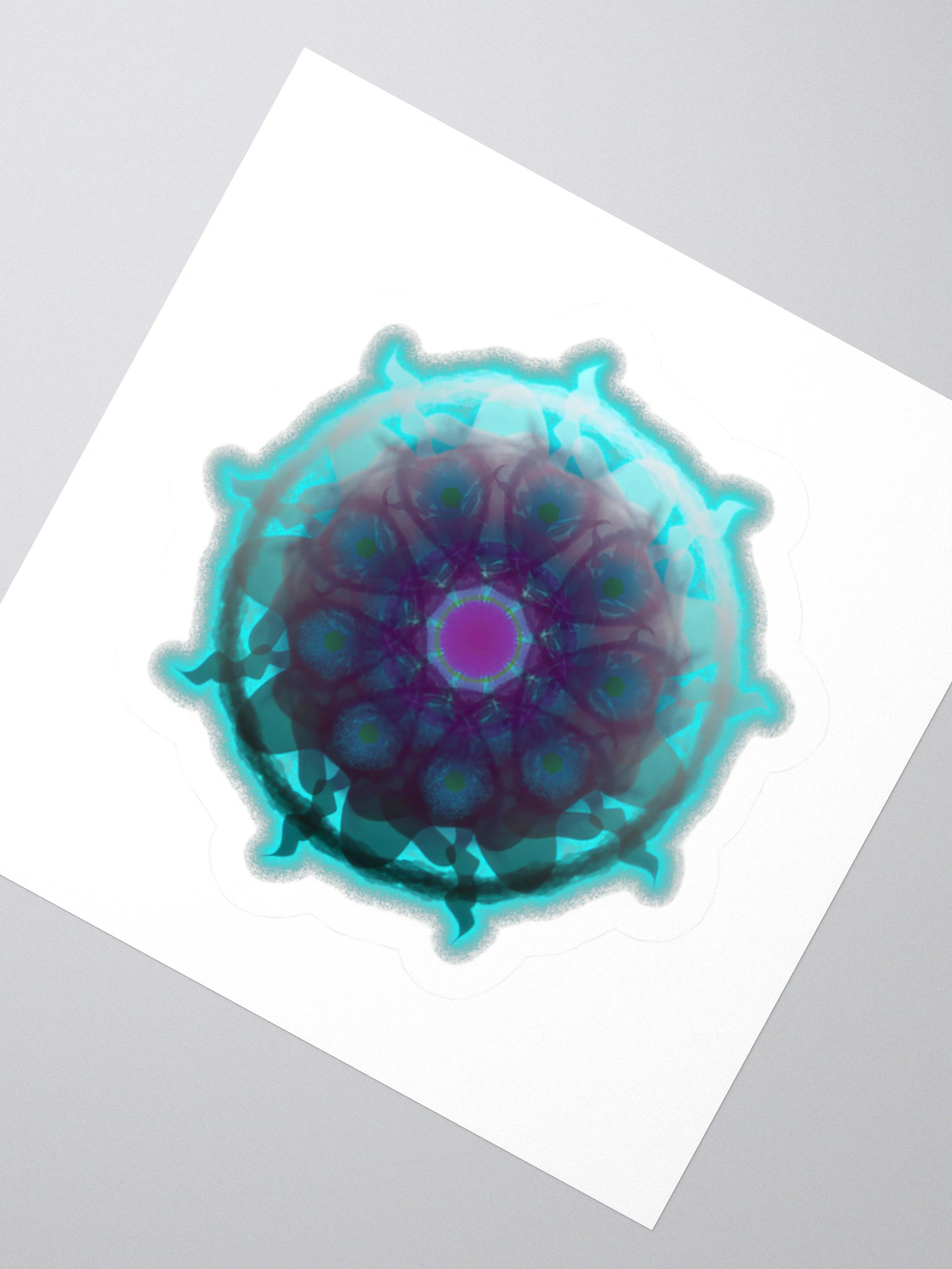 Neon Bloom Mandala Kiss Cut Sticker product image (4)