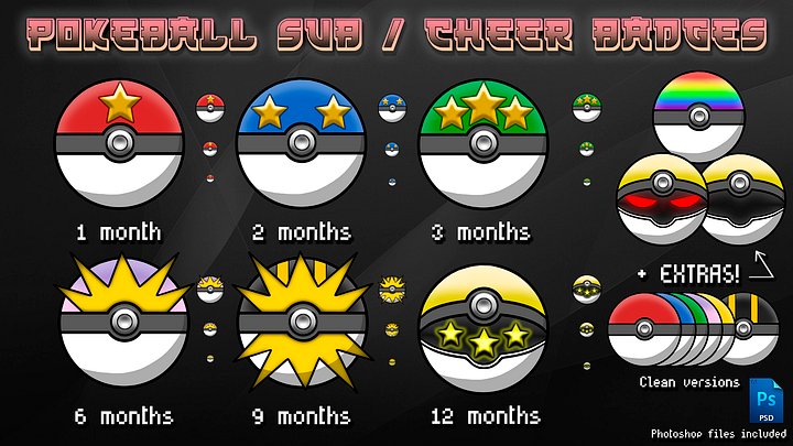Pokeball twitch subscription / cheer badges product image (2)