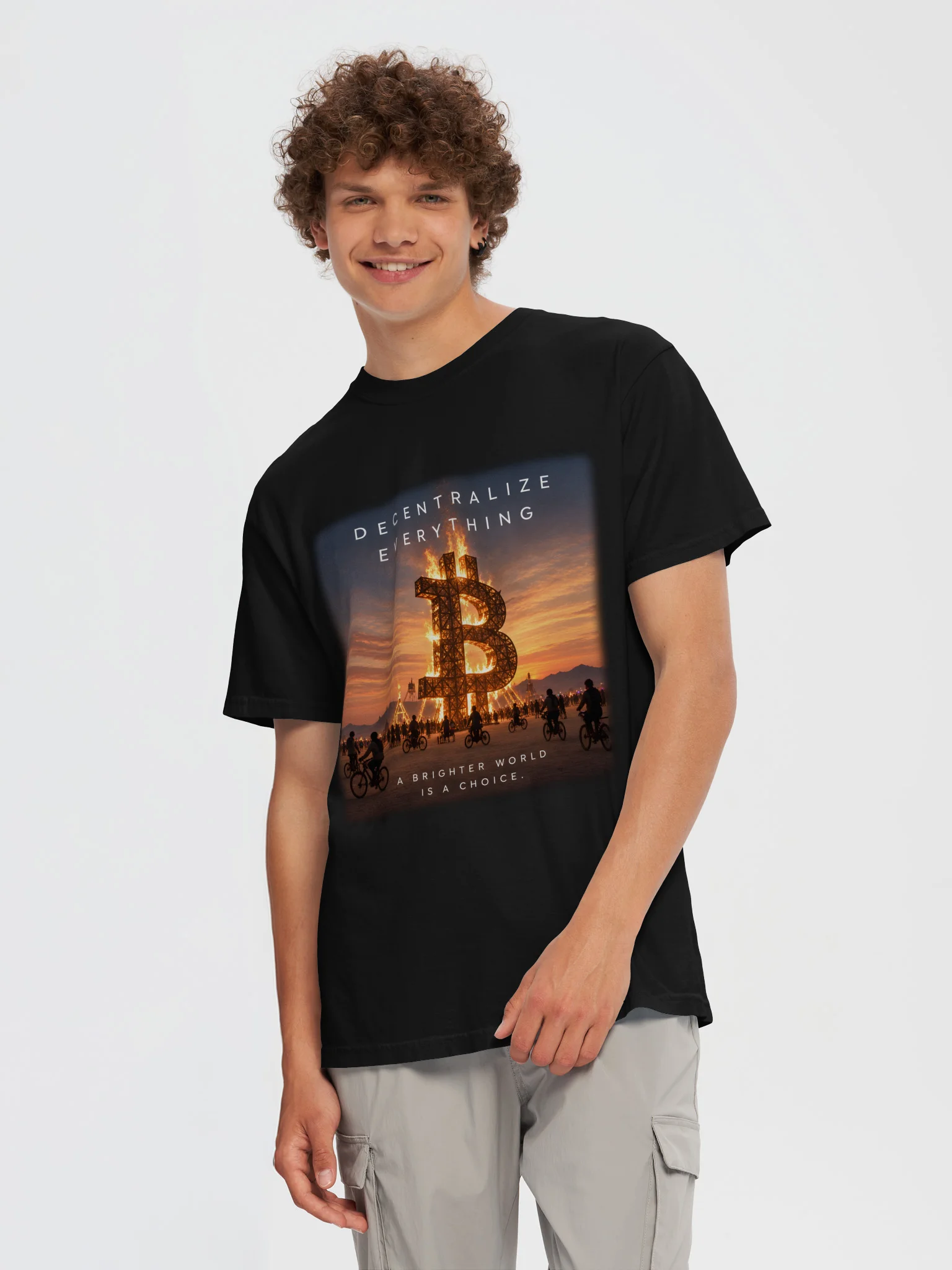 Burning Bitcoin Shirt (Black) product image (5)