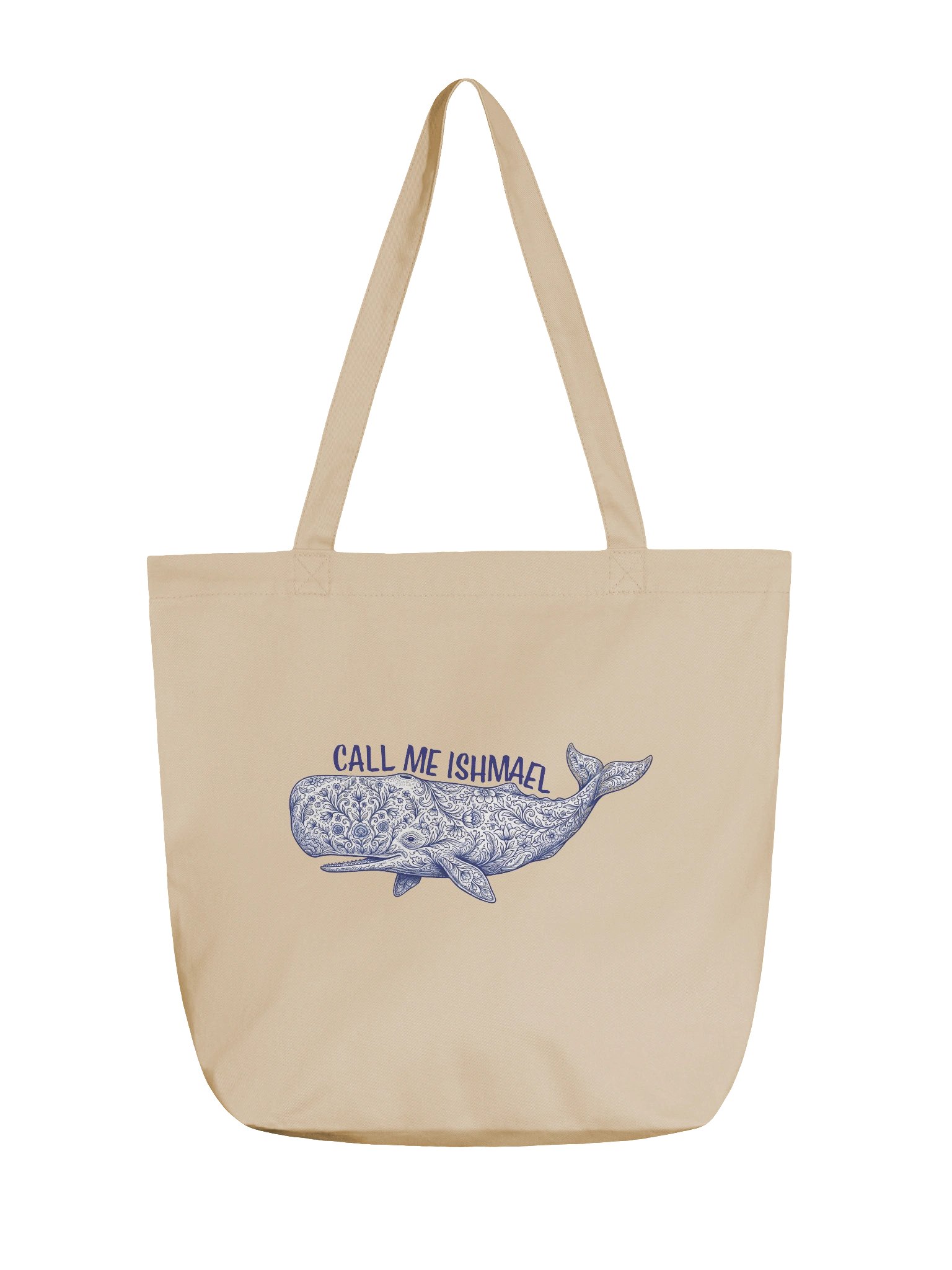 Floral Whale Call Me Ishmael Tote Bag product image (1)