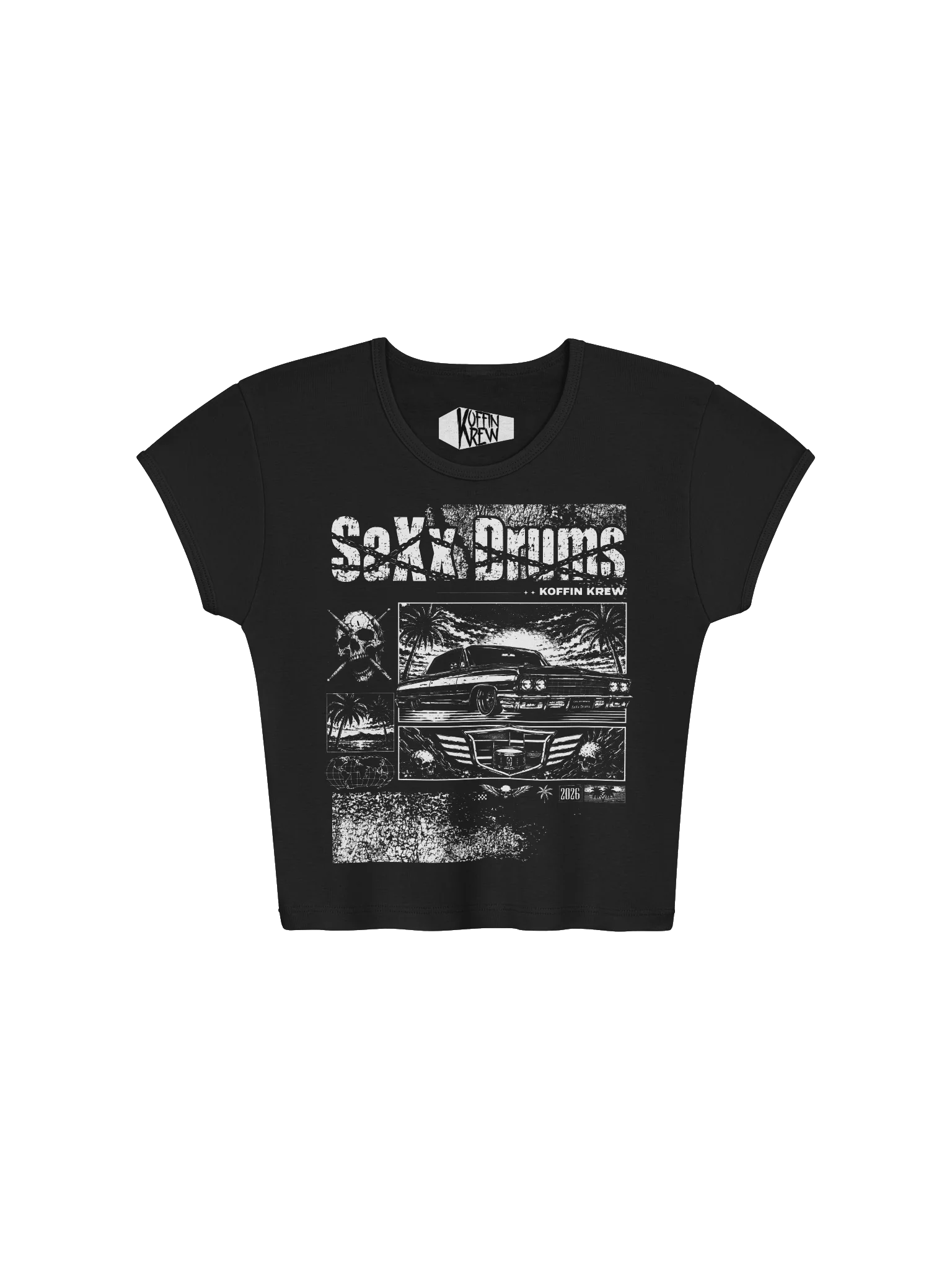 Chrome & Bones Womens Baby Tee Crop Top product image (1)