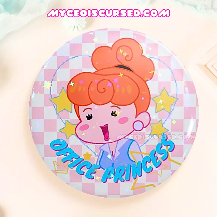 Office Princess - Holographic Button Badge 💙 product image (1)