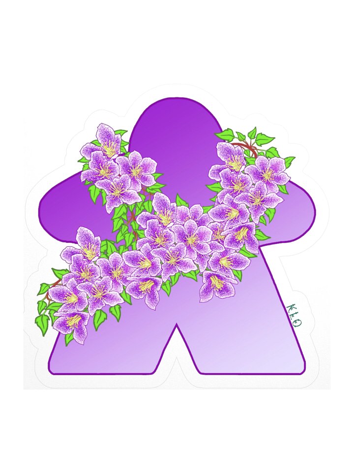 Purple Spring Flower Meeple Sticker product image (1)
