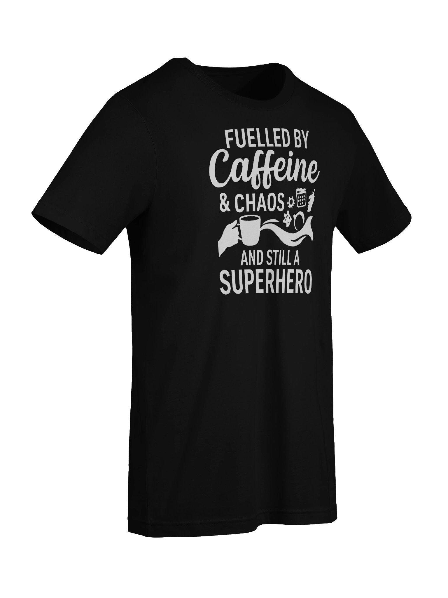 Fueled by Caffeine & Chaos — Superhero Tee product image (57)