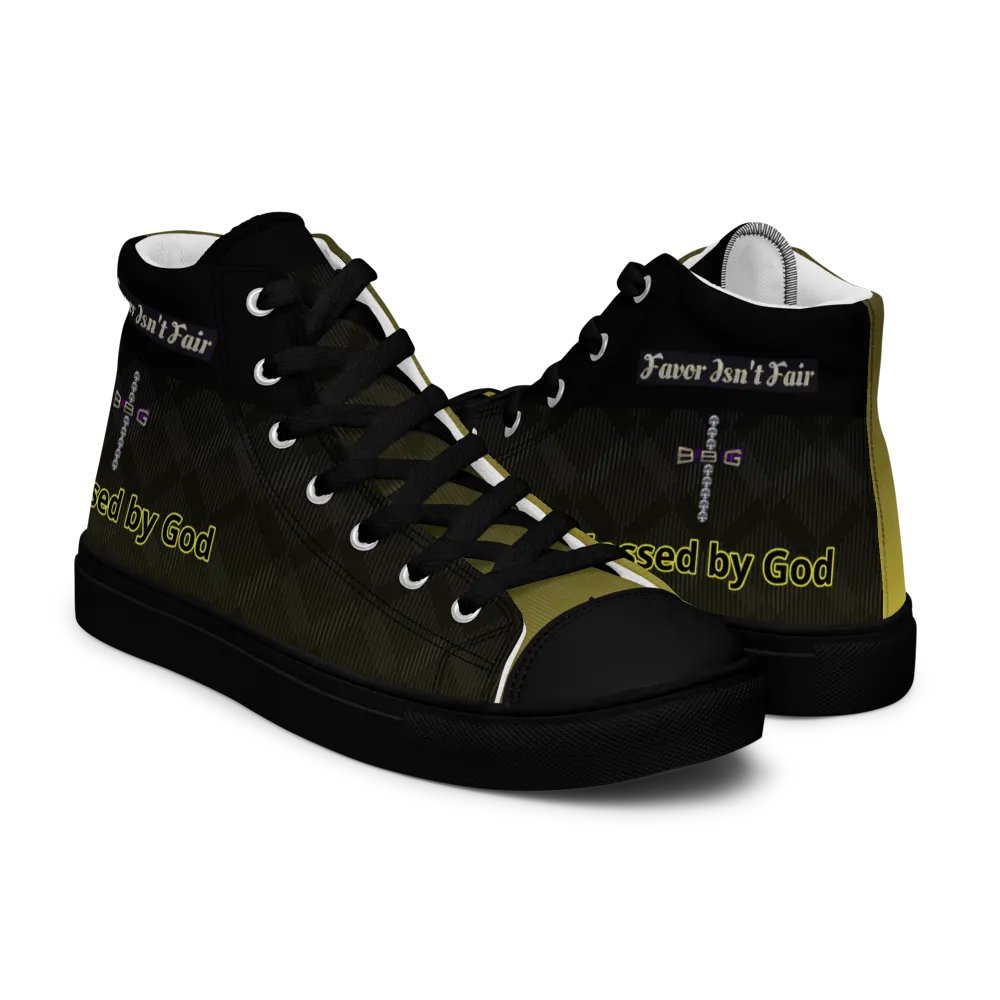 BBG Diamond Cross Black and Gold High Tops - Black Soles product image (7)