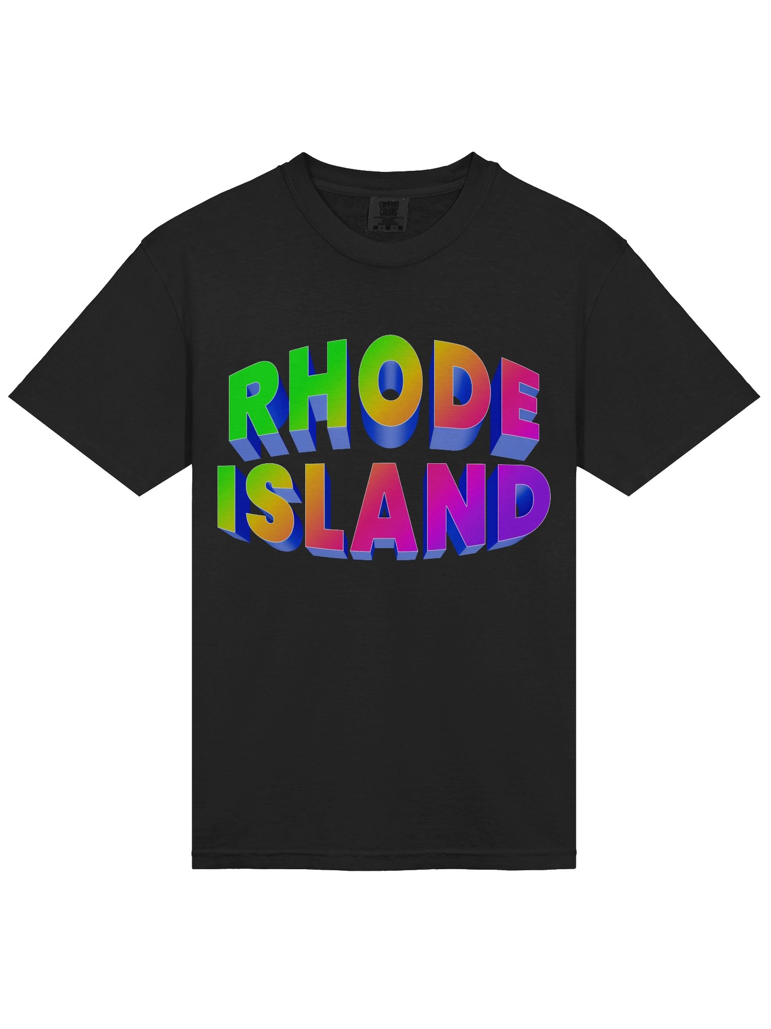 RHODE ISLAND Rainbow 3D Comfort Colors Tee product image (3)