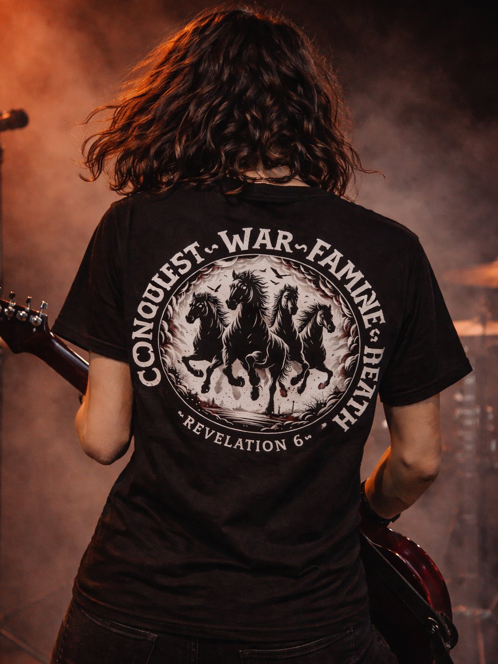 Four Horsemen of the Apocalypse T-Shirt – Christian Revelation Conquest, War, Famine, Death Tee product image (3)