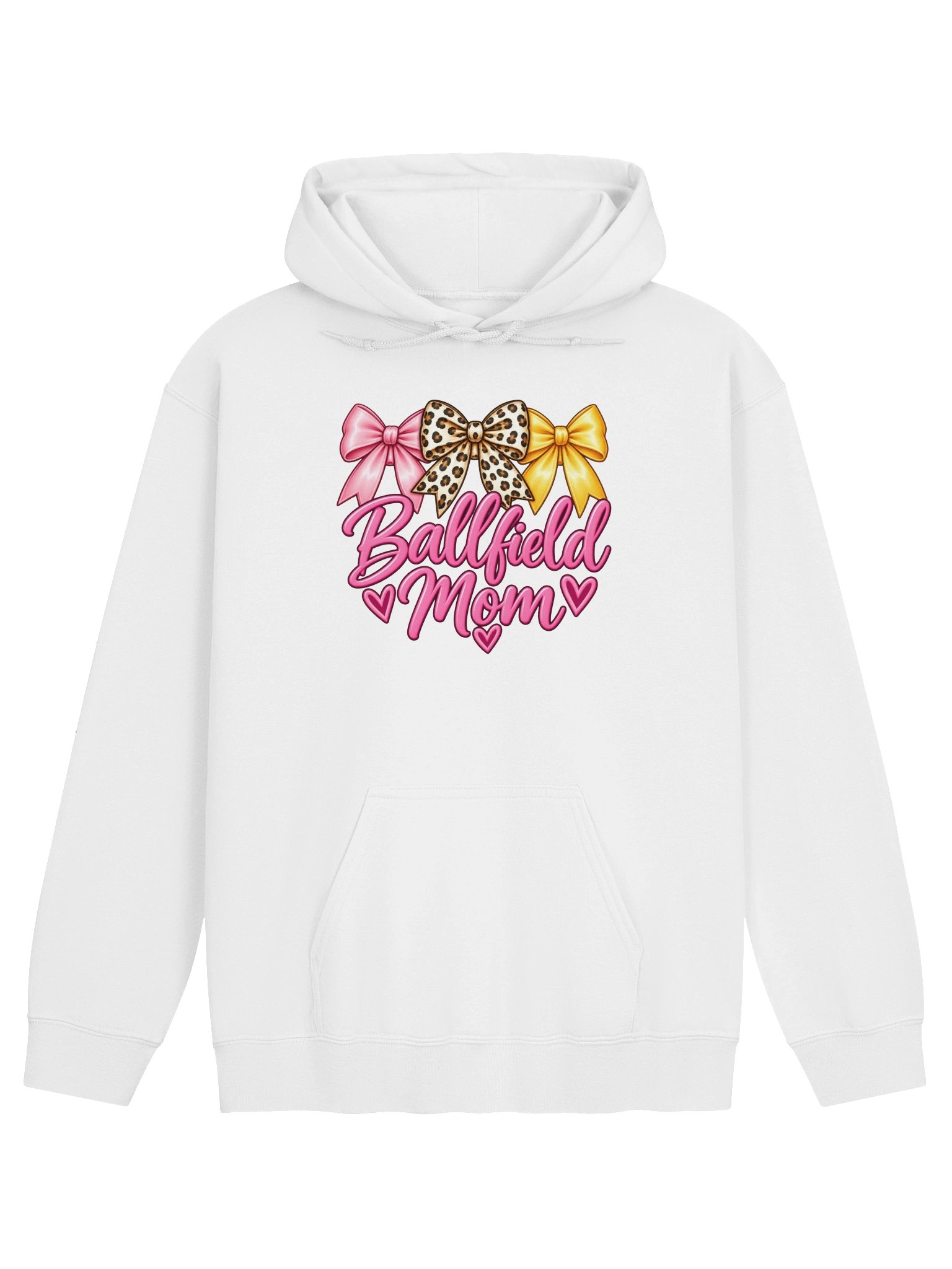 Ballfield Mom Three Bow Hoodie | Baseball & Softball Mom Pullover product image (2)
