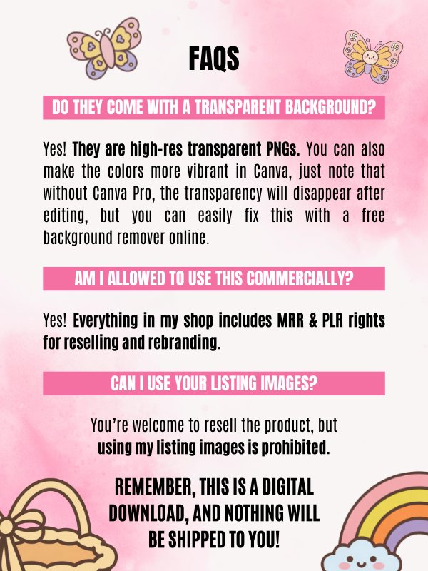 MRR/PLR Kawaii Spring Clipart Bundle product image (10)