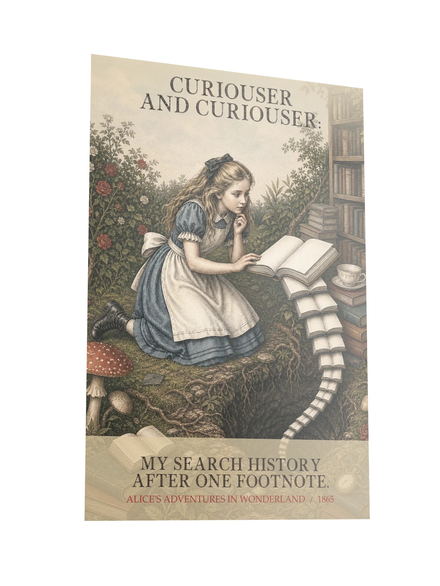 Curiouser Curiouser Search History After One Footnote -- Alices Adventures in Wonderland Art Print product image (10)