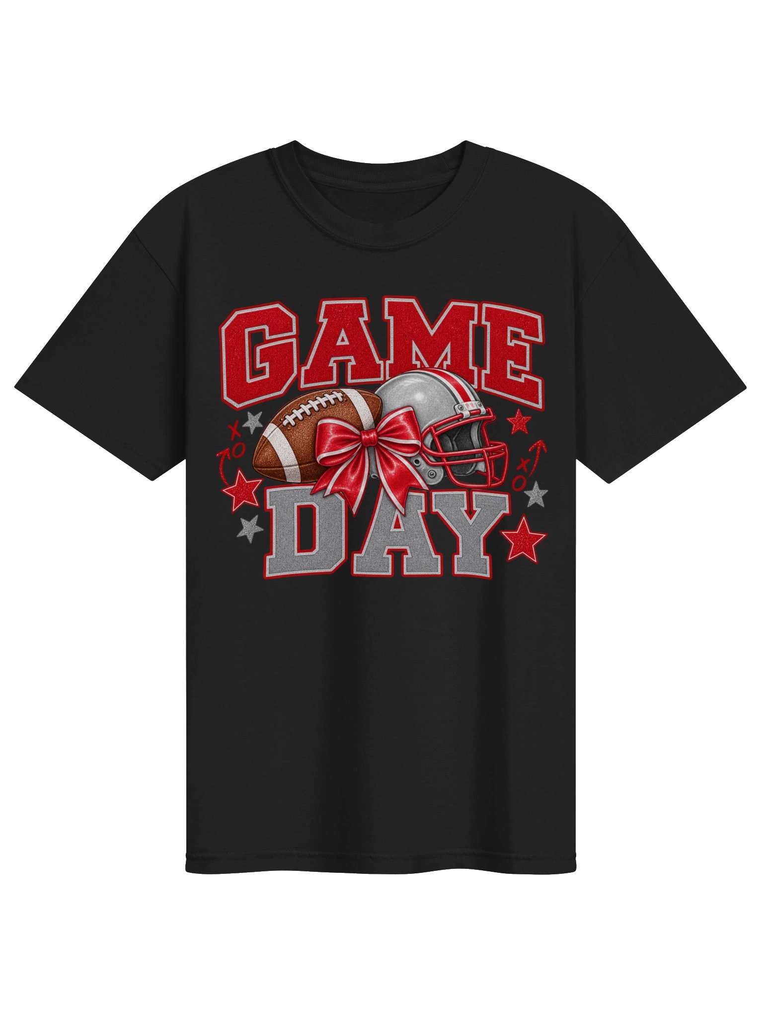 Comfort Colors® Game Day Football T-Shirt. Ohio State Game Day Tee, Buckeyes Football shirt, Football Mom Coquette Bow Gift for Her Mama Tee product image (1)