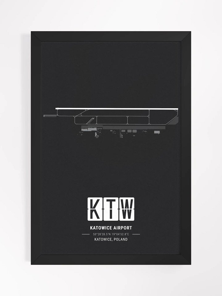 Framed Airport KTW Premium Map On Matt Paper product image (1)
