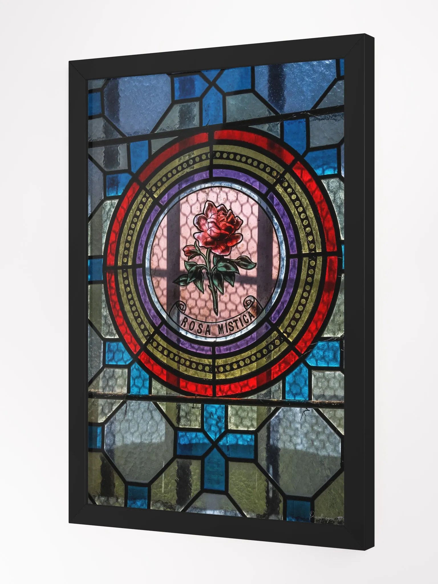 Print Fine Art - Vitrail "Rosa Mystica" – Église Abandonnée des Pyrénées Urbex France product image (4)