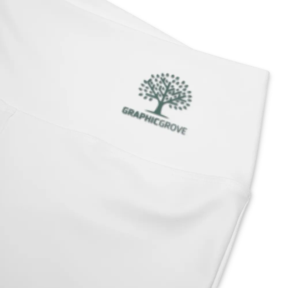 Graphic Grove Women's High-Waisted Flare Leggings with UPF 50+ and Recycled Fabric - White product image (3)