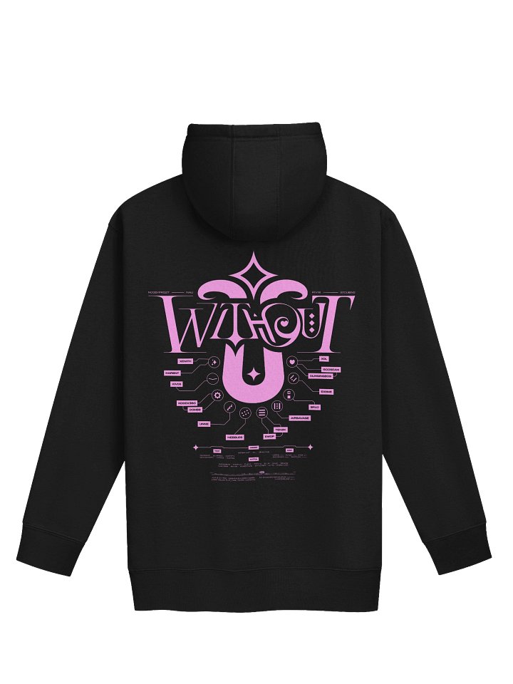 W/O U Pink/Black Hoodie product image (2)