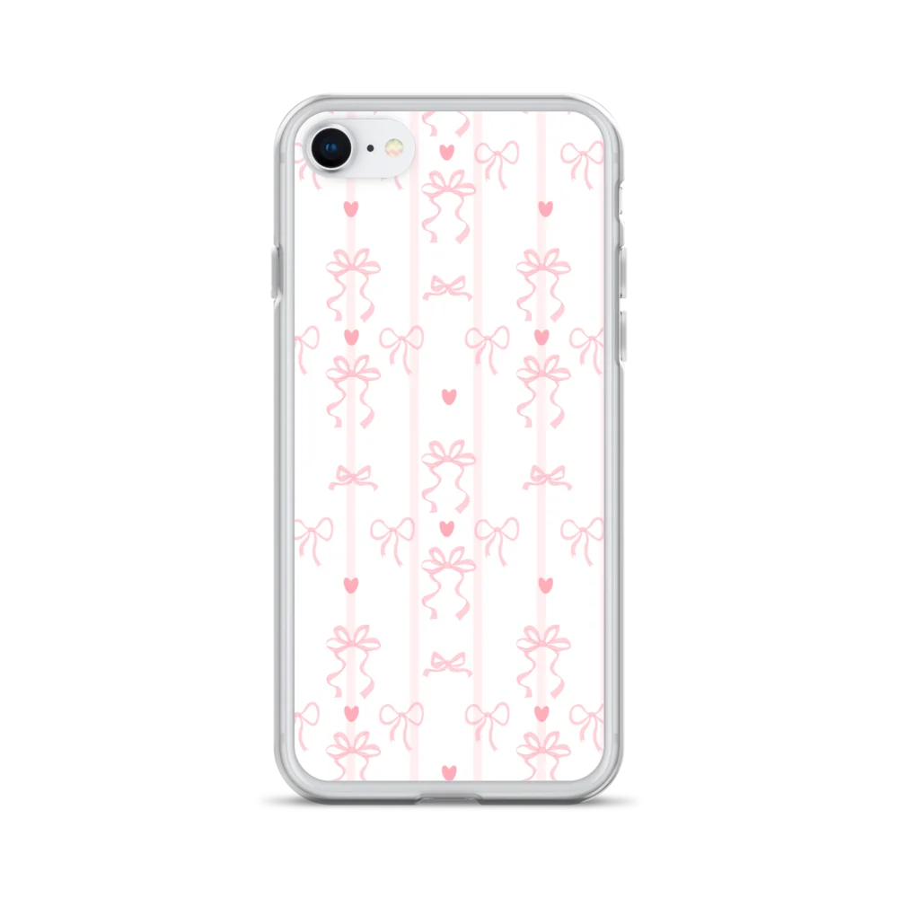 Hand-Drawn Pink Bows Clear iPhone Case product image (28)
